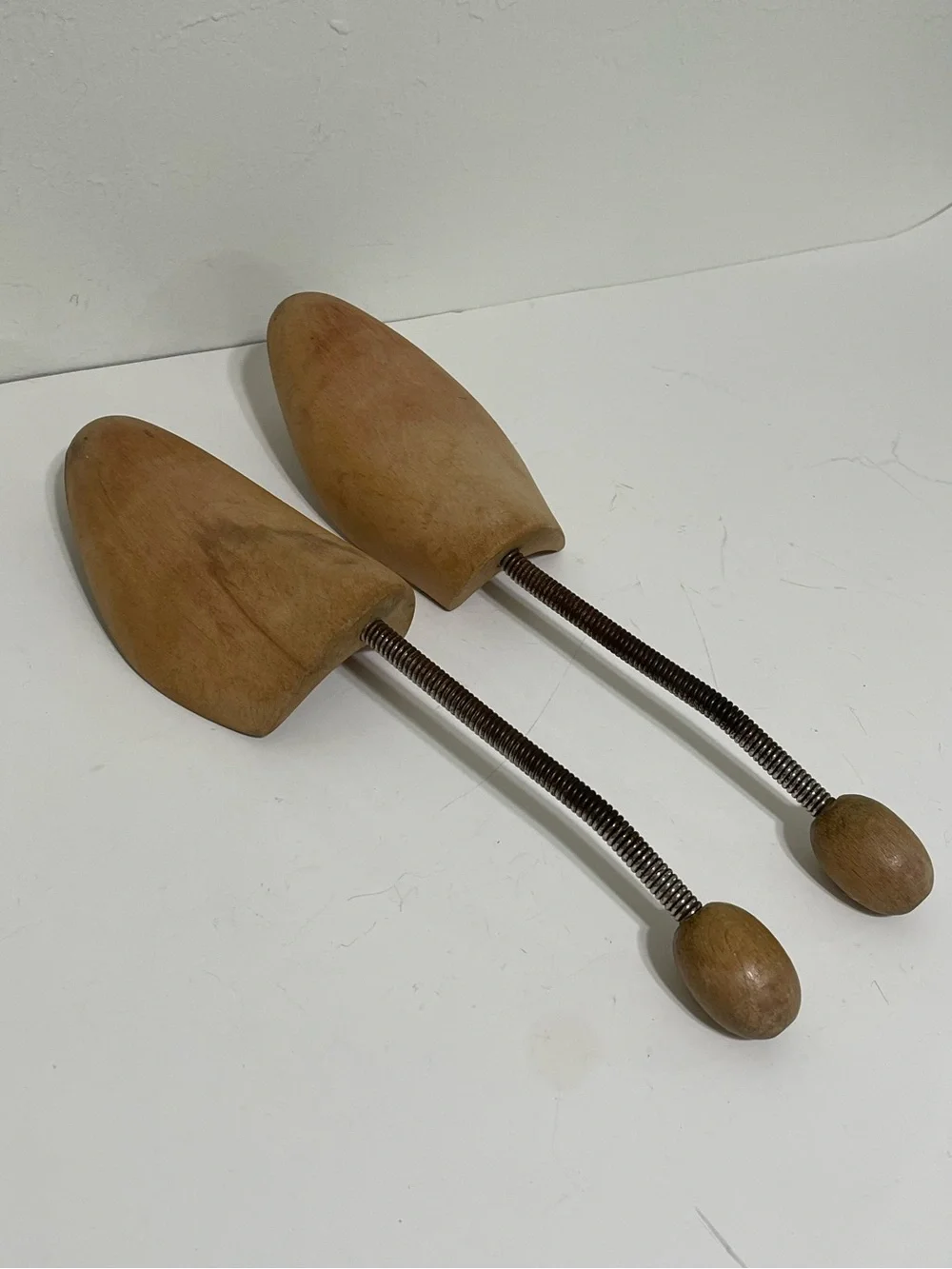 Vintage Fitwell C Birnbaum Solid Wood Shoe Trees Tension Springs W Germany S/4